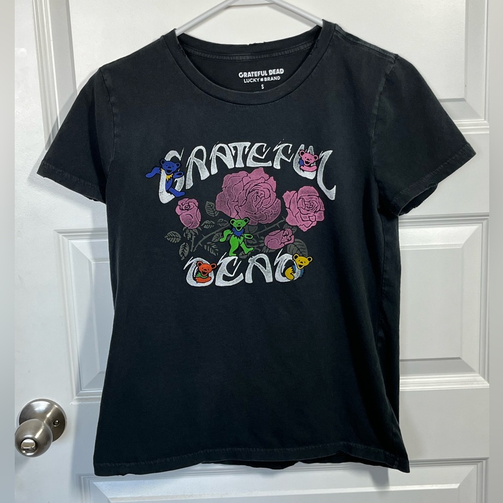 Grateful Dead Lucky Brand Dancing Bears Roses Graphic Tee Small